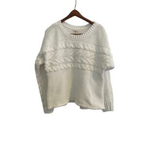 Mason & Belle Layton White Chenille Cable Knit Sweater Size Medium NWT